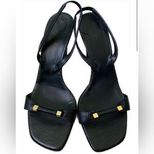 Black Louis Vuitton Dice Slingback Heels